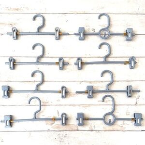 Blue Gray Pants Hangers Bundle Set of 8 Count Closet Organization